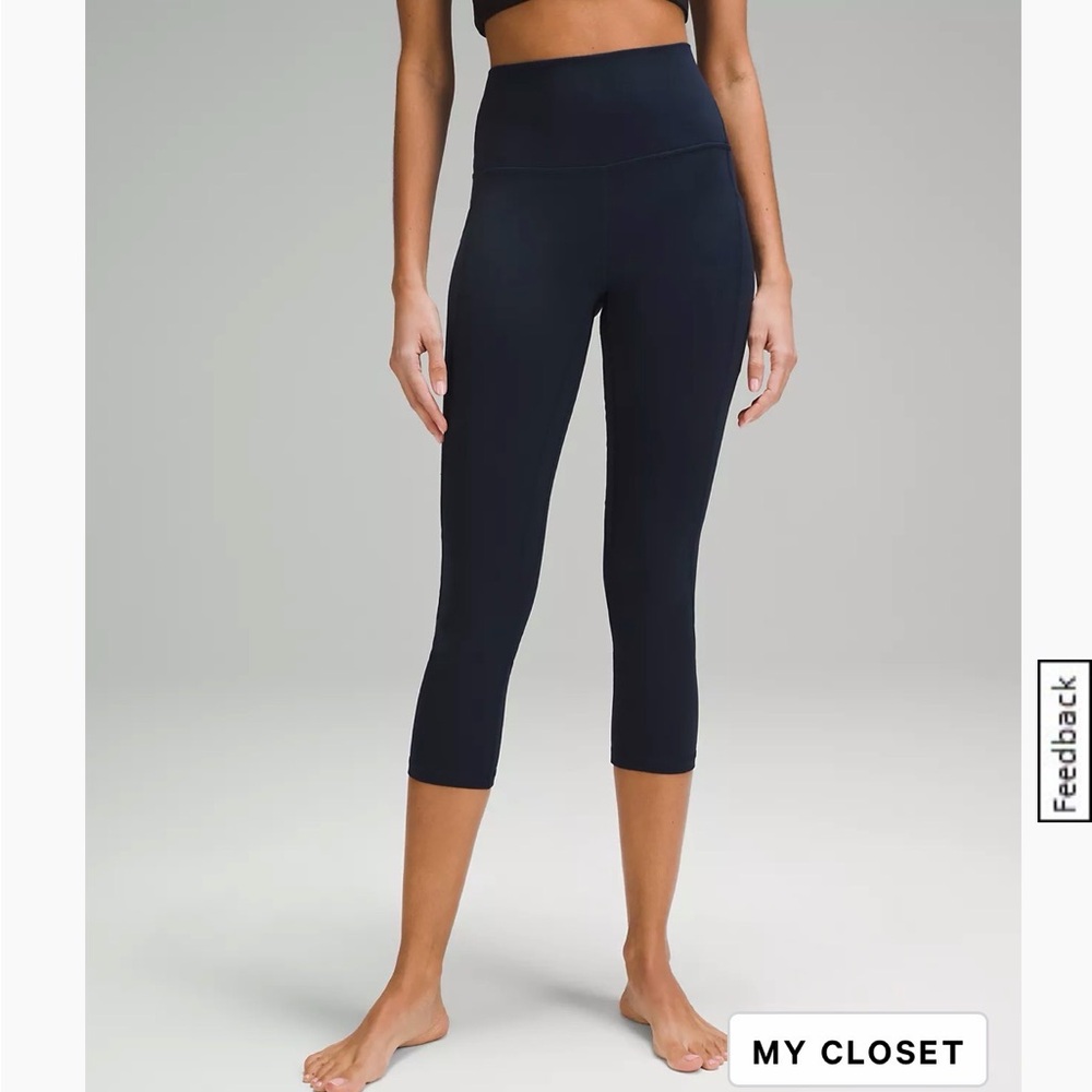 EUC lululemon Wunder Train High-Rise Crop 21", sz 10 - True Navy